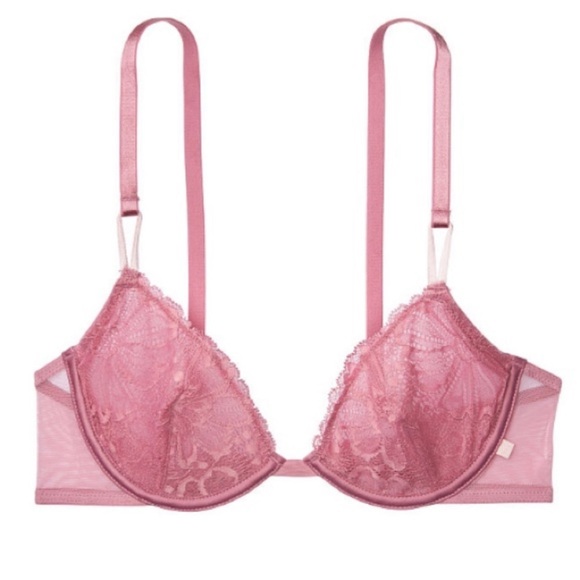 NWT Victoria’s Secret 34DD Sexy Tee Unlined Lace Demi Bra in Dusky Mauve - Picture 2 of 5